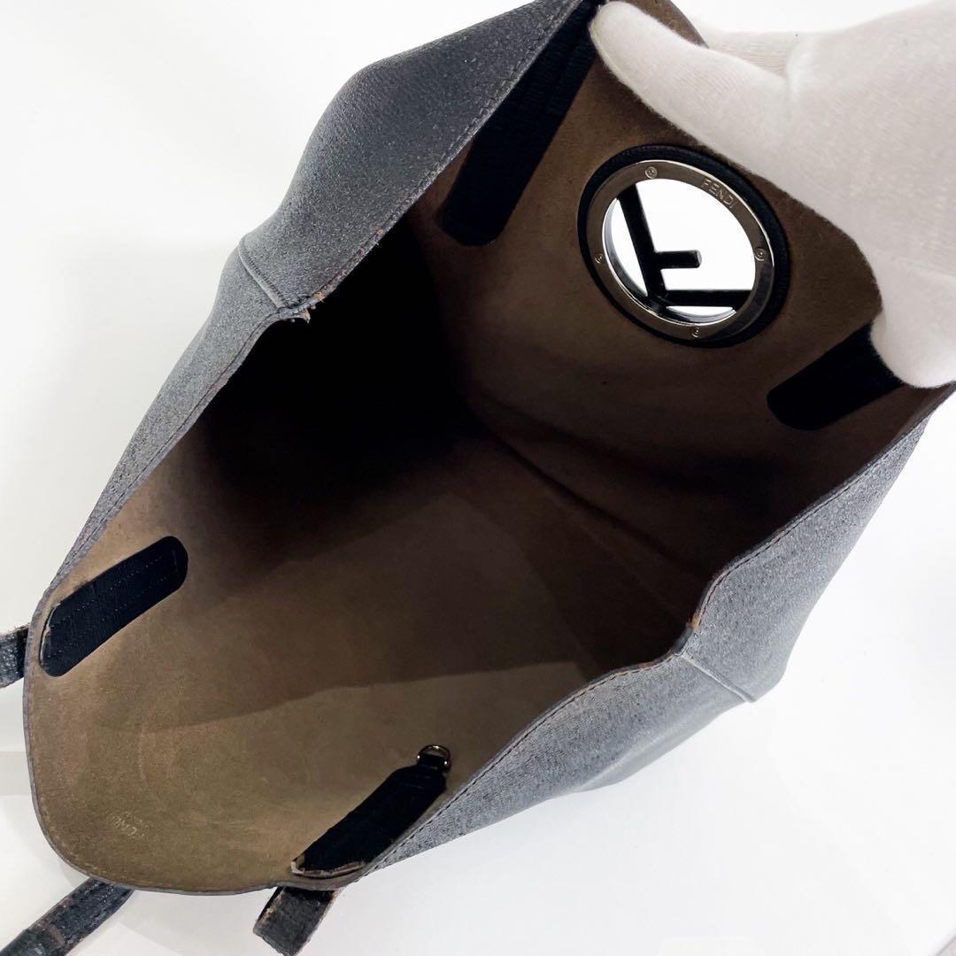 【正規品】 フェンディ FENDI トートバッグ エフイズ Fロゴ 黒 レザー