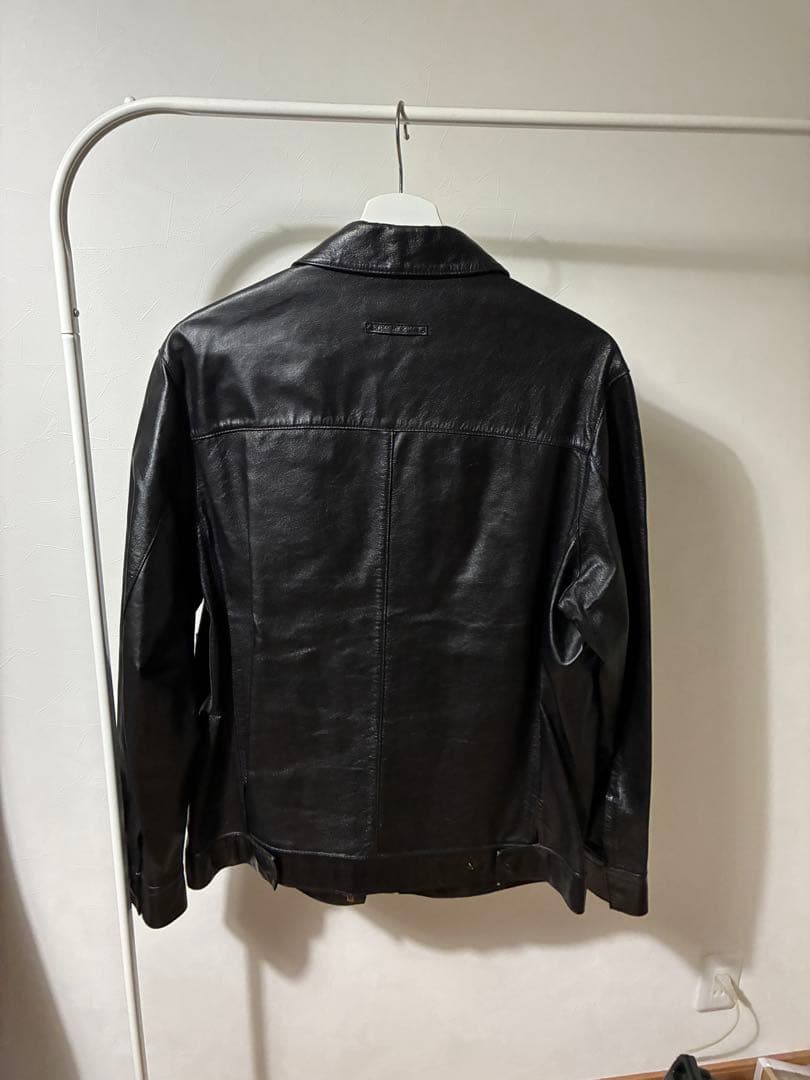 GAULTIER HOMME objet 編み込みレザージャケット ブルゾン