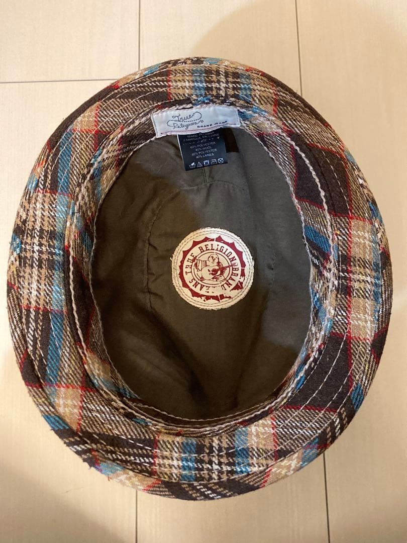 True Religion トゥルーレリジョン ハット　チェック　ブラウン系