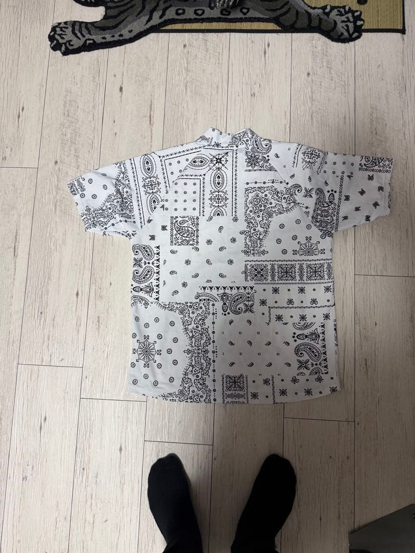 Bristol バンダナ柄シャツ Lサイズ　モックネック