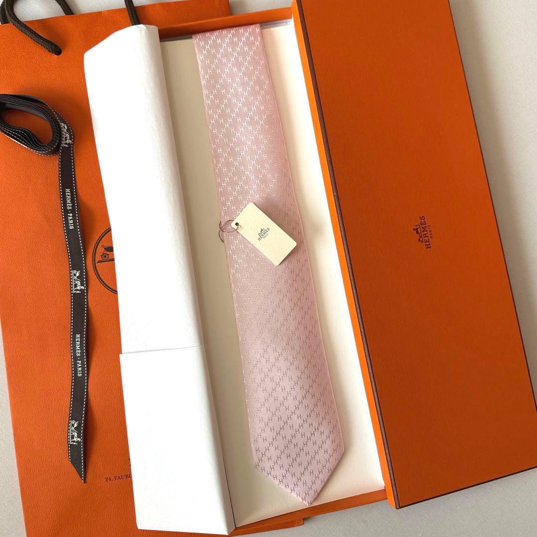 エルメス ネクタイ H織りタイ 7 cm 《ニューH》 新品 未使用