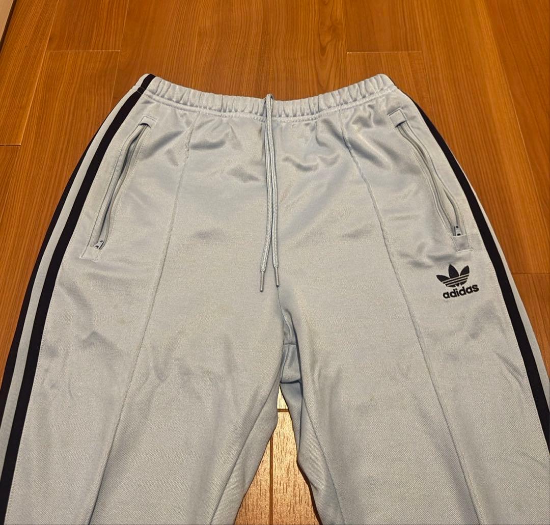 adidas 水色　パーカー　ジャージ