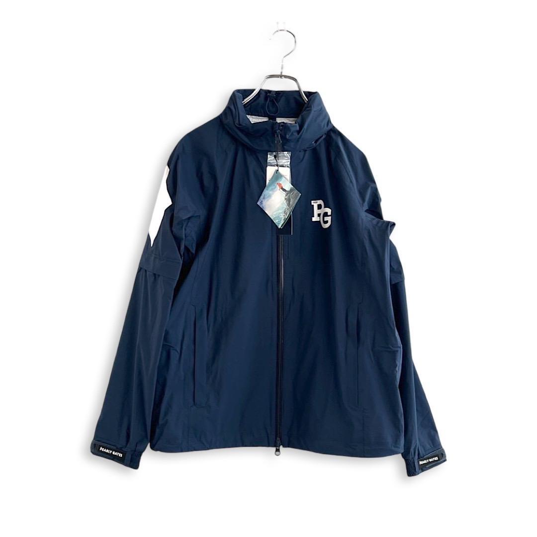 743 パーリーゲイツ 定価61,600円ビックロゴ レインウェアネイビー0 S