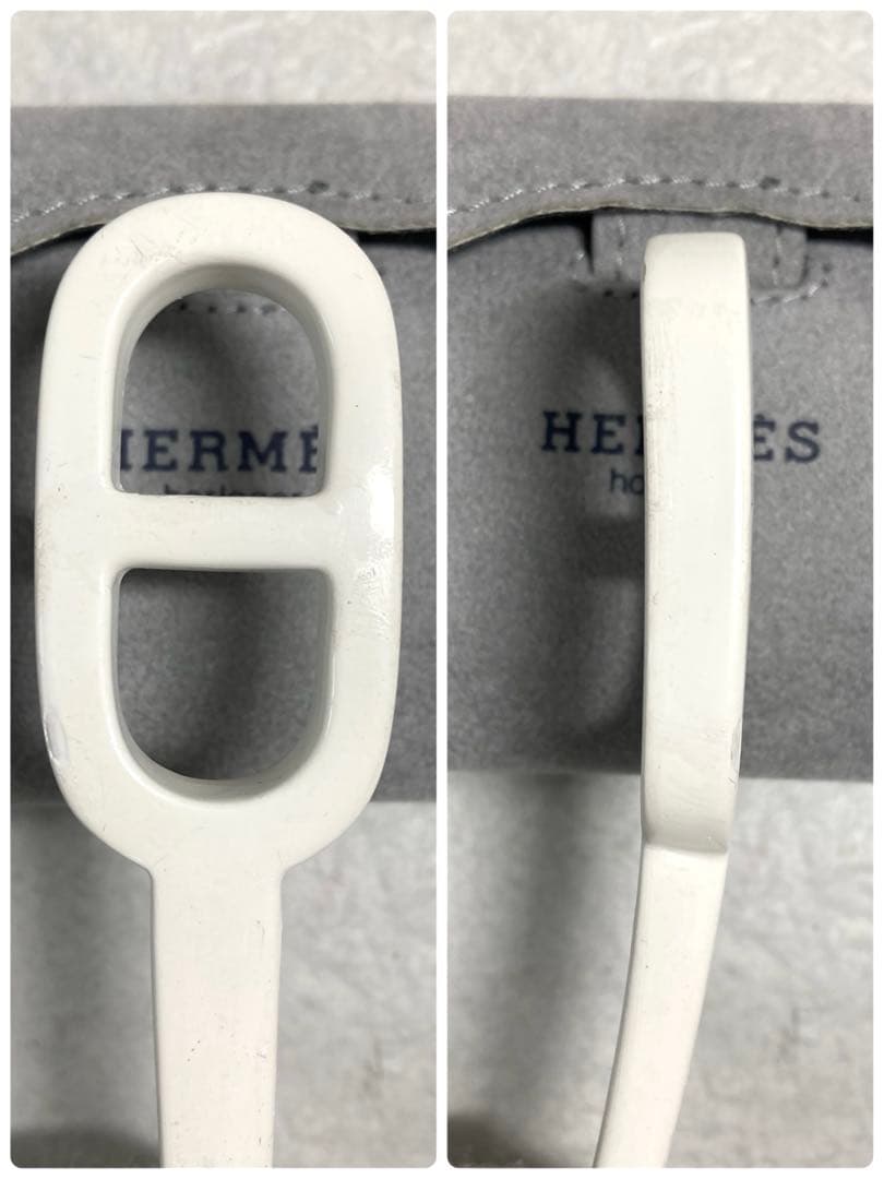 HERMES エルメス かんざし ヘアアクセサリー ホワイト 箱付き