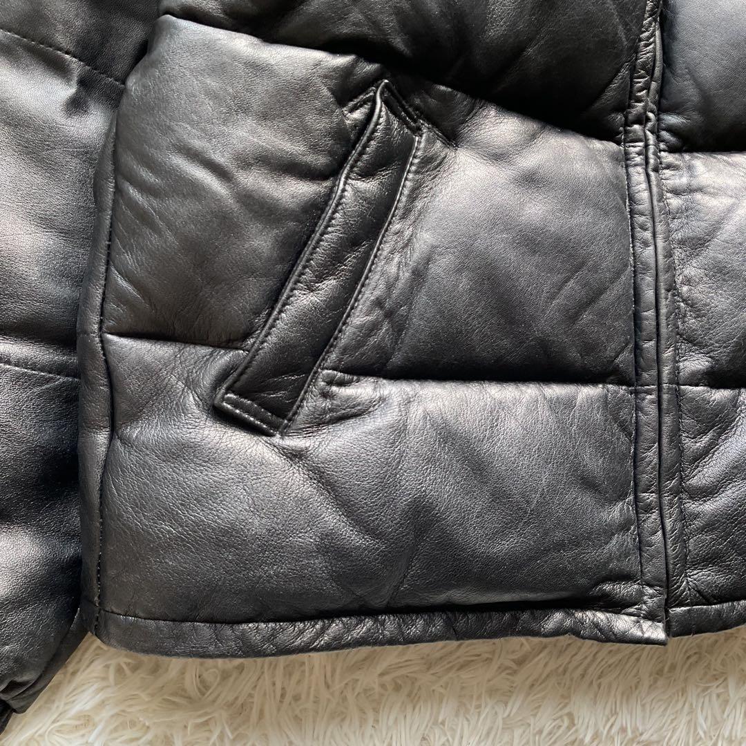 人気✨90's schott レザーダウンジャケット　大きい　42 黒　キムタク