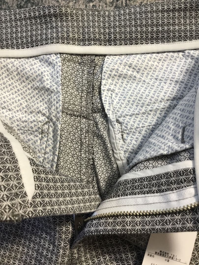タグ付け☆ PEARLY GATES サイズ0 チェック柄パンツ グレー系