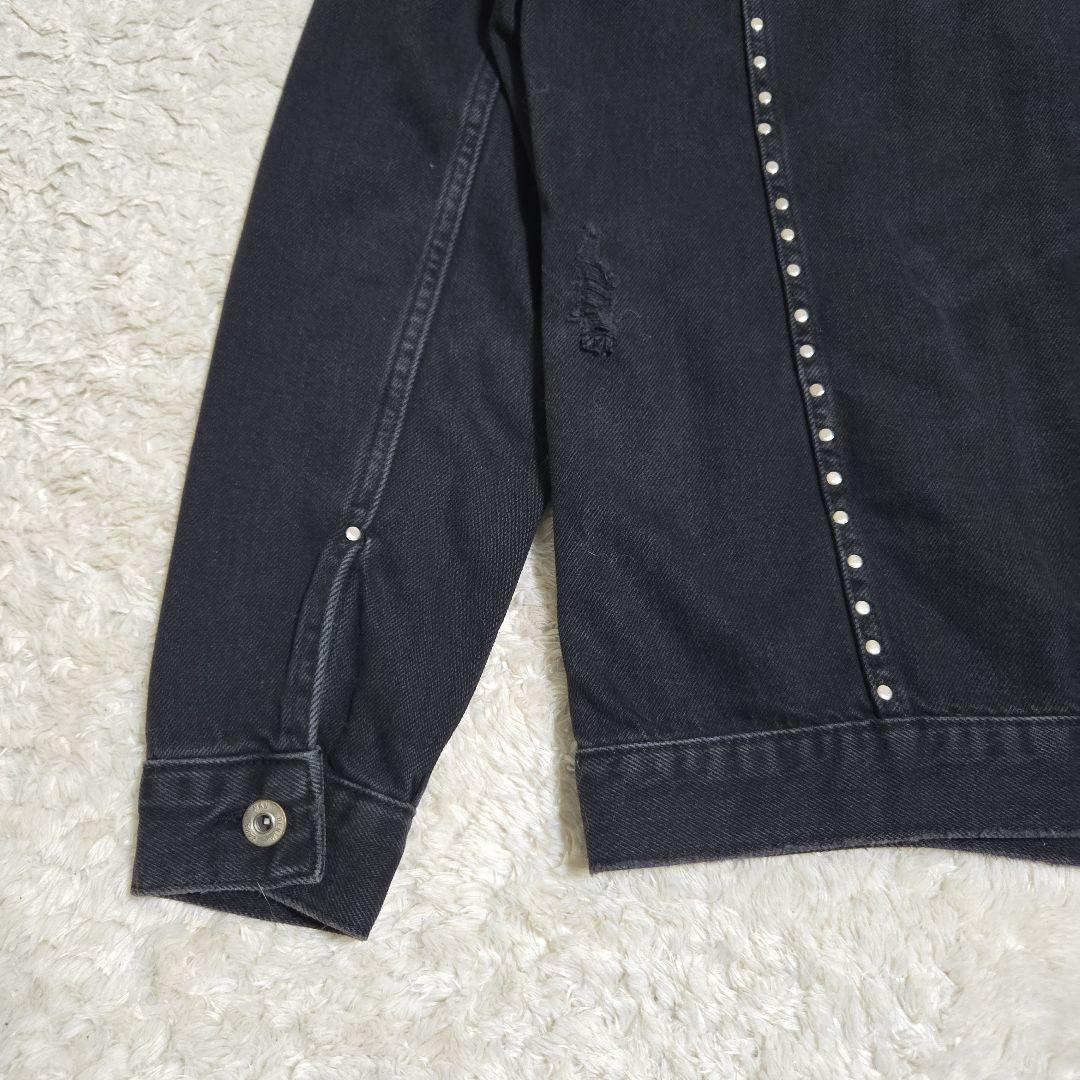 ZARA ザラ スタッズ ダメージ ブラック デニムジャケット ロック パンク