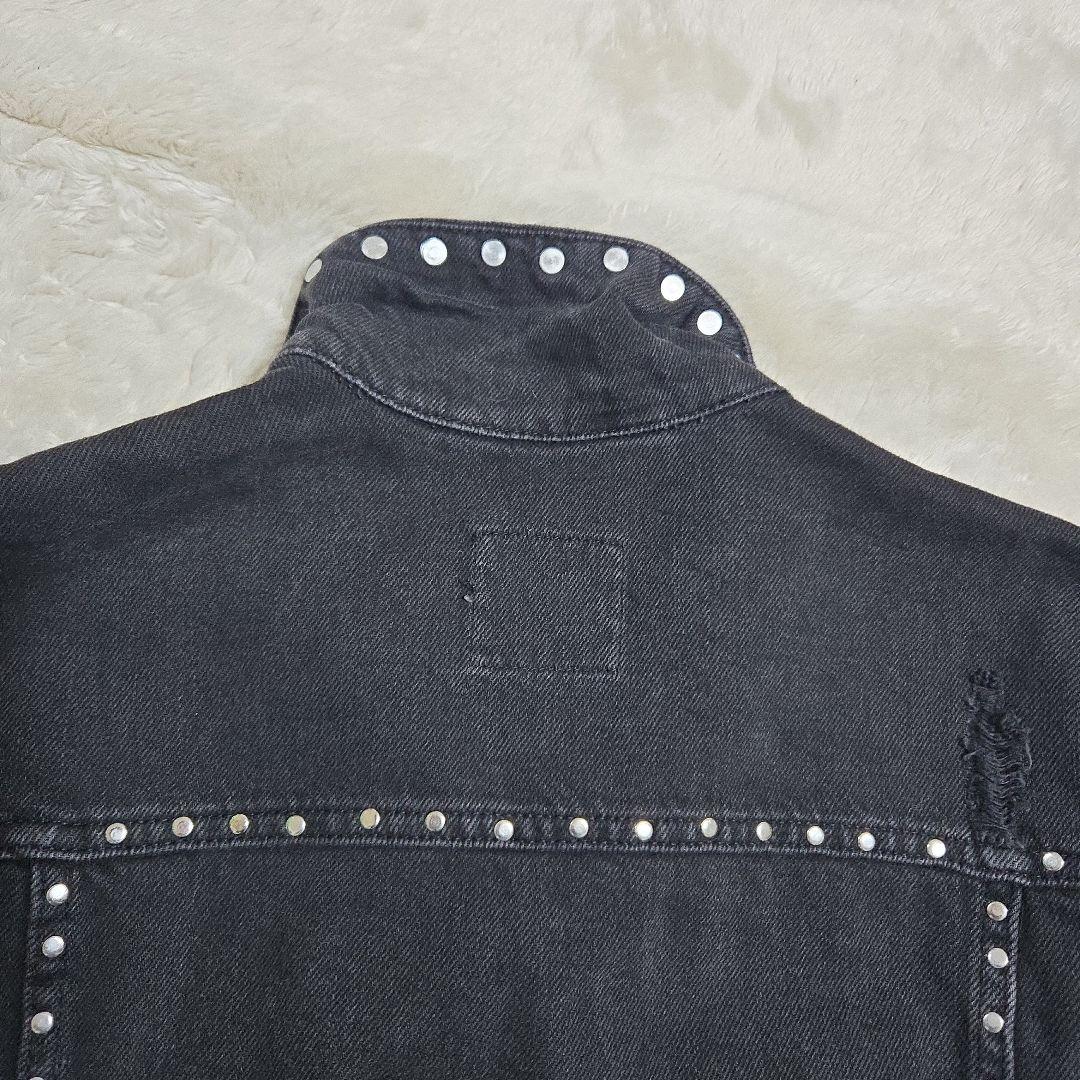 ZARA ザラ スタッズ ダメージ ブラック デニムジャケット ロック パンク