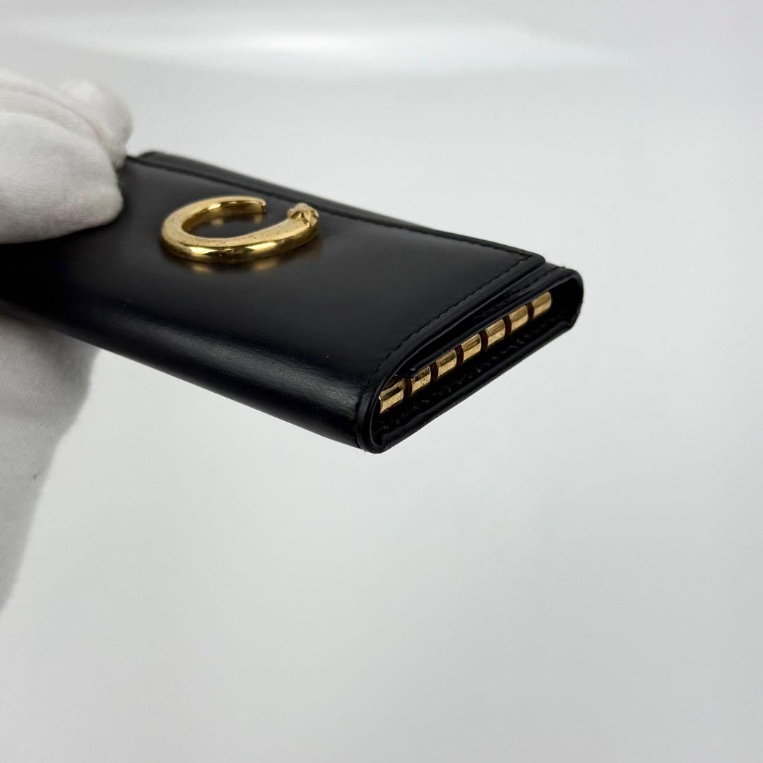 Cartier パンテール 6連キーケース レザー ゴールドロゴ ブラック