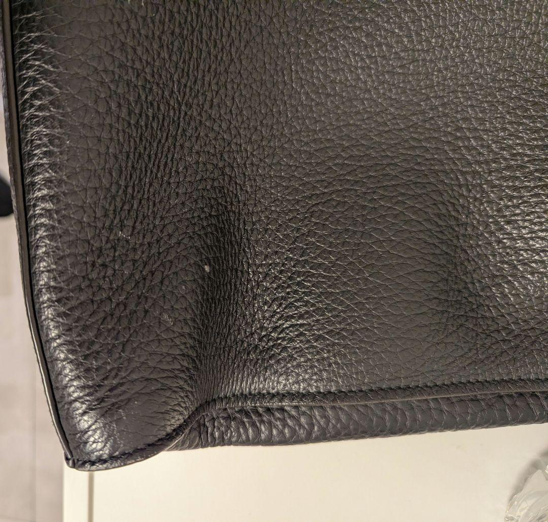 【A4対応】FURLA フルラ 本革 トートバッグ 黒 ビジネス ハンドル調整可