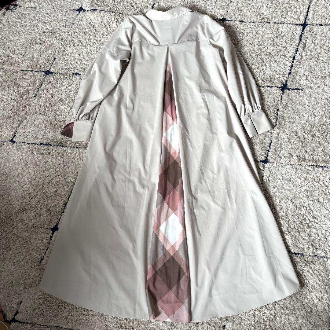 ブルーレーベルクレストブリッジ　シャツワンピース　マキシ丈　チェック　38 M
