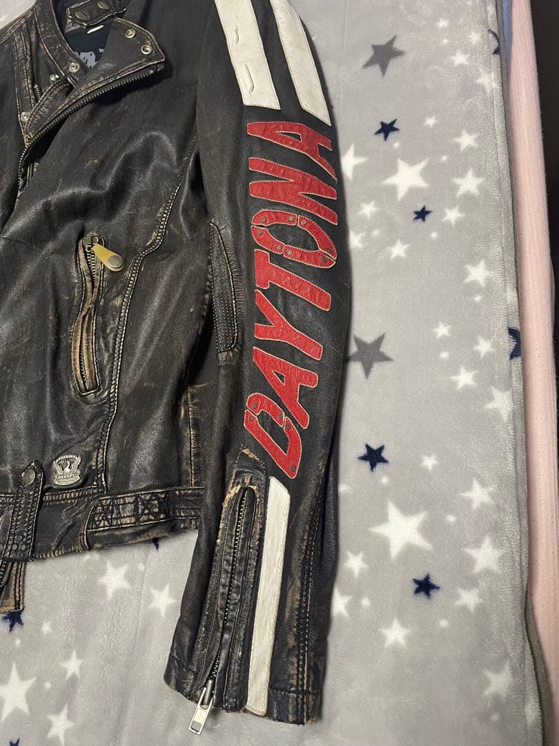 DIESEL DAYTONA ダメージ加工　ライダースジャケット　XL 羊皮