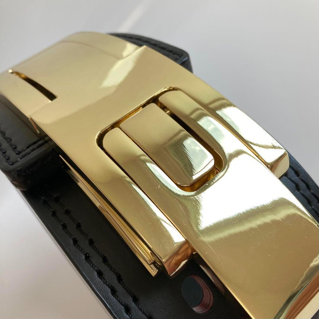 パワーベルト レバーアクション Sサイズ ワンタッチ可変式　ブラック×ゴールド