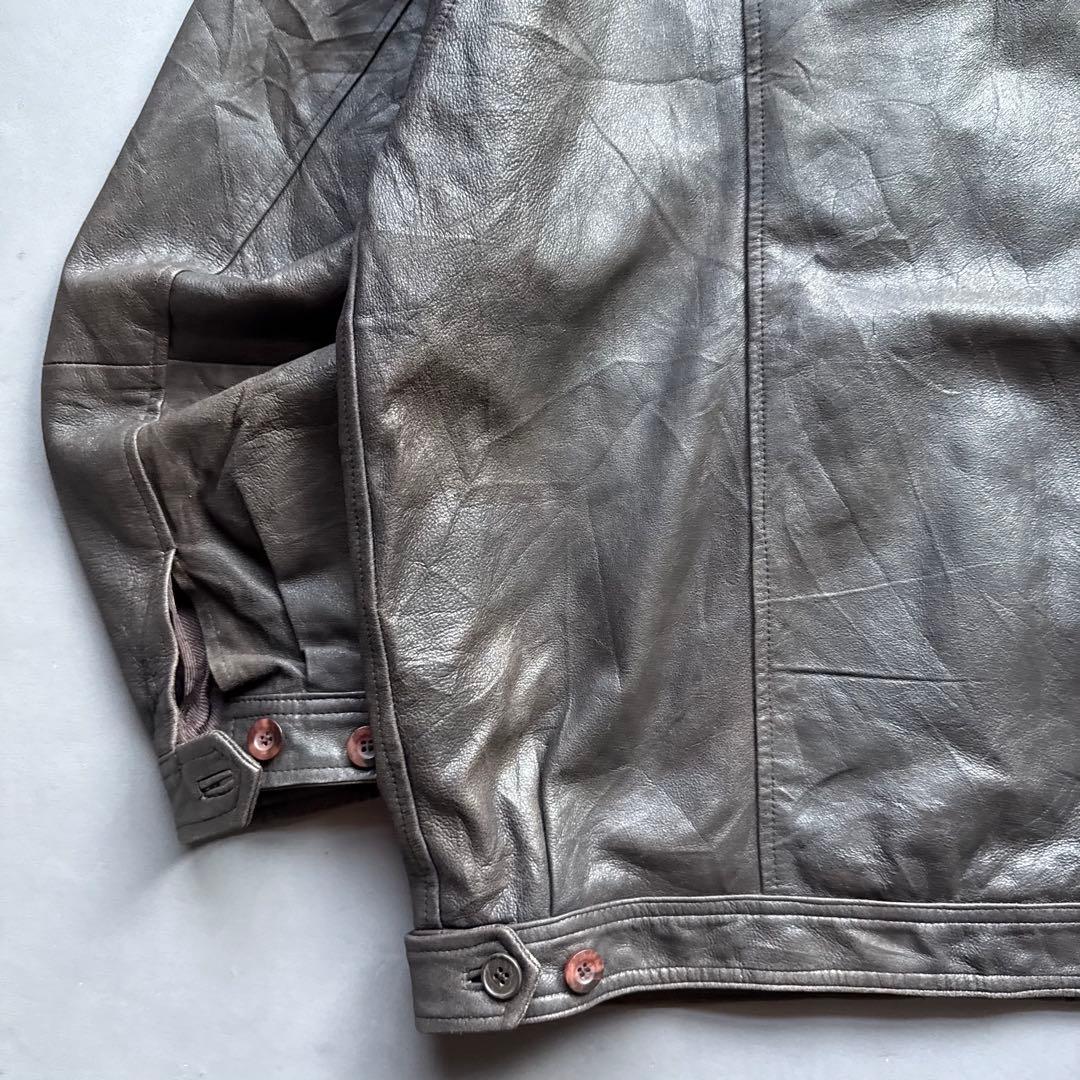 90s COTTON REPUBLIC レザージャケット リアルレザー ブラウン