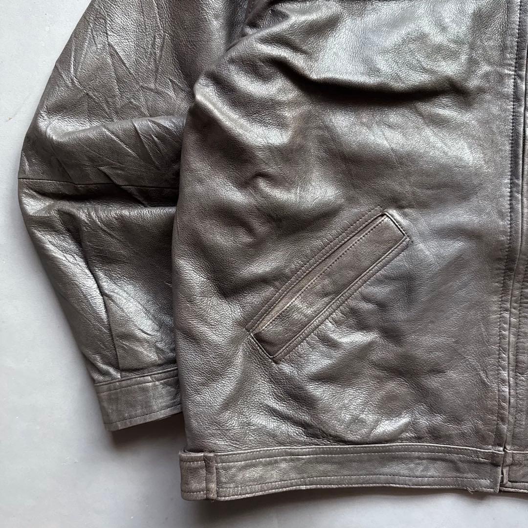 90s COTTON REPUBLIC レザージャケット リアルレザー ブラウン