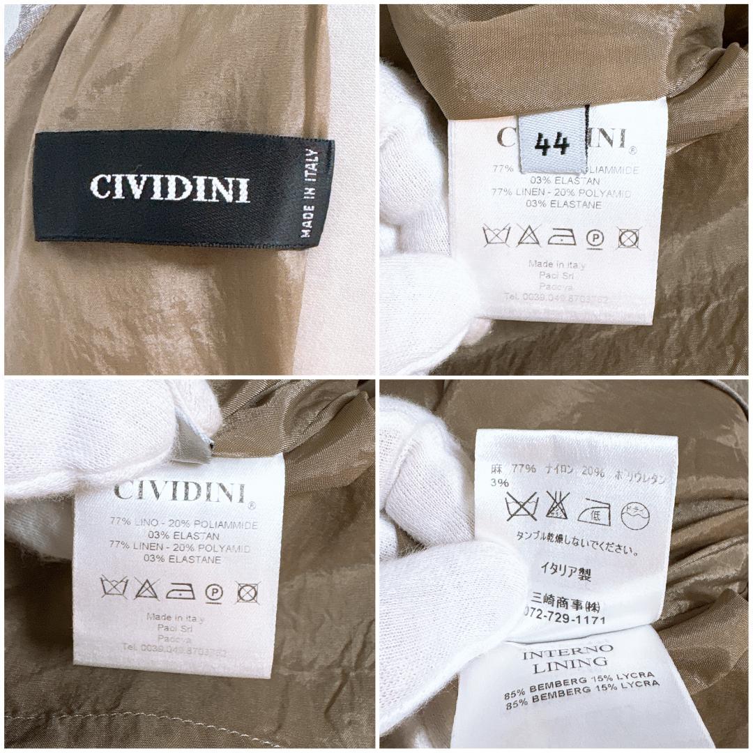 【美品】チヴィディーニ リネン ノースリーブワンピース イタリア製 44 無地