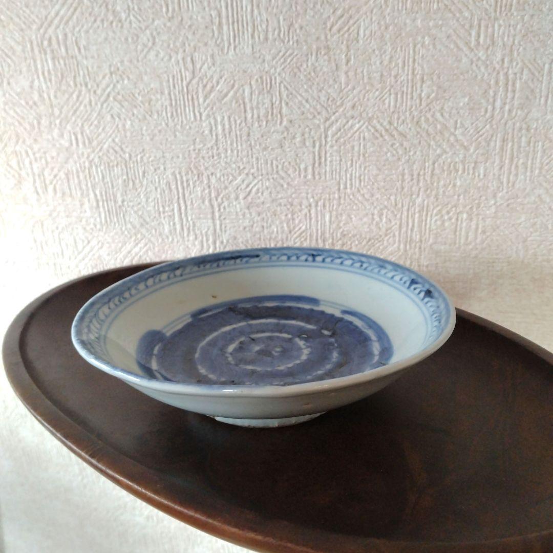 【秋の感謝セール！本日までです！】中国古玩青花染付菊花皿