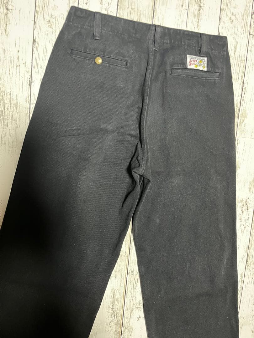 超人気 ブラック エクストラワイド W34 厚手コットンツイル ベンデイビス