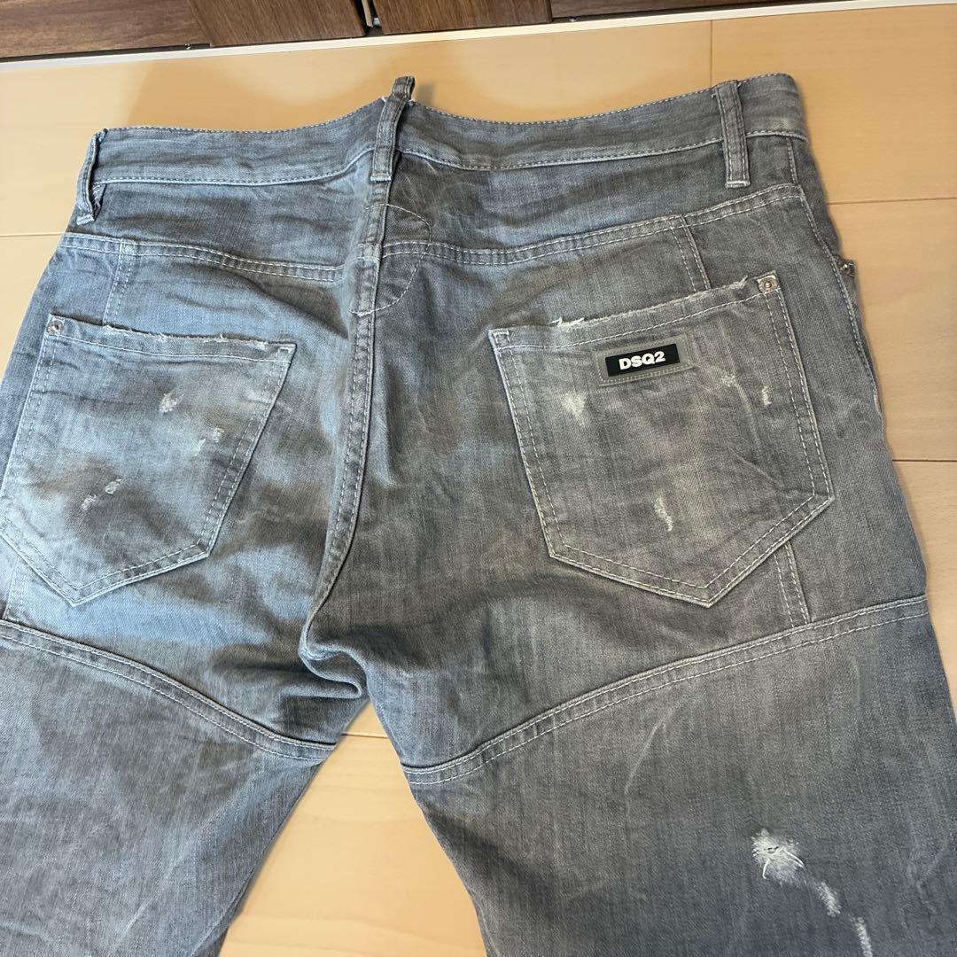 ディースクエアード美品グレーデニムTidy Biker Jeanスリム