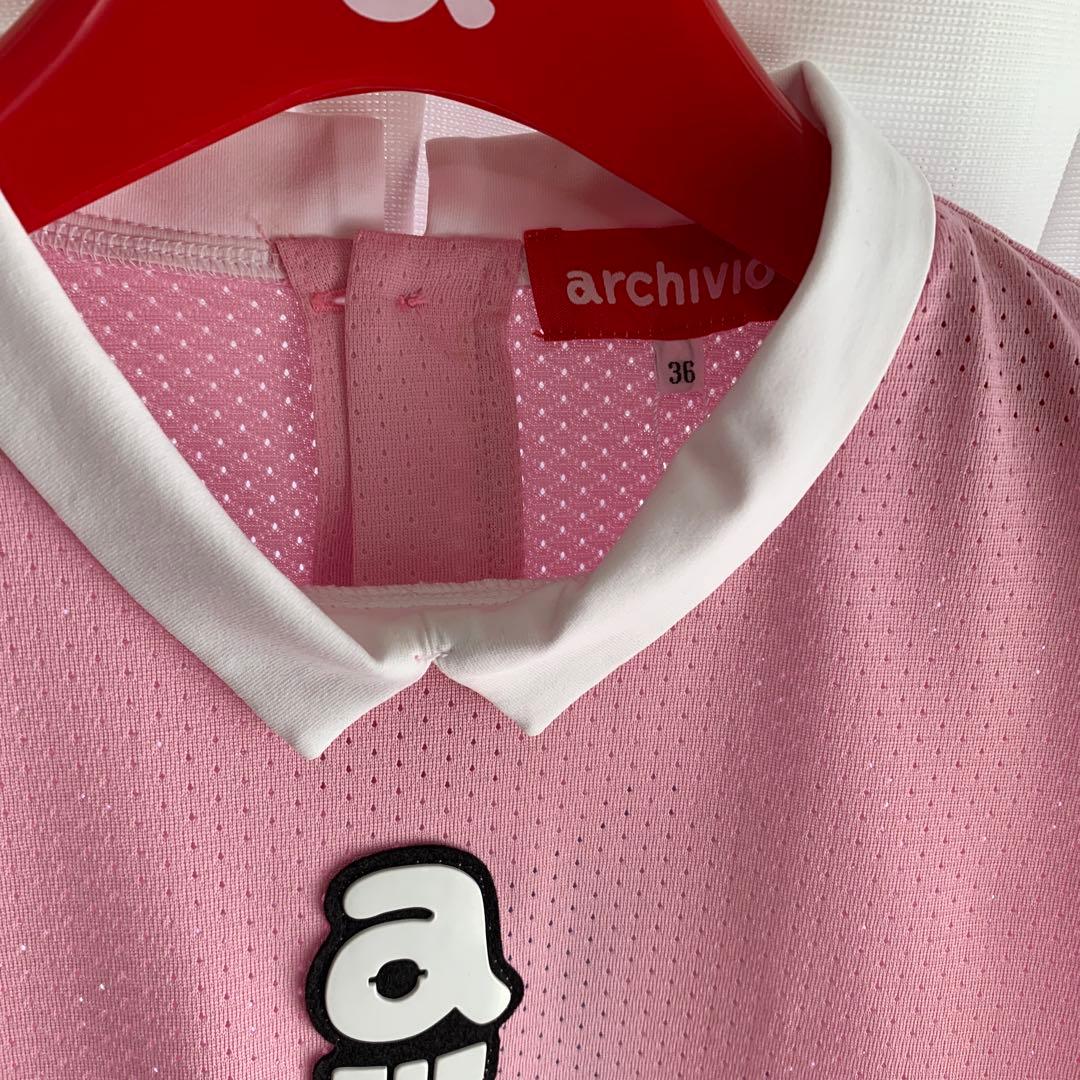 アルチビオarchivio ピンクメッシュシャツ 36