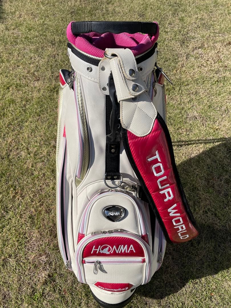 HONMA TOUR WORLD キャディバッグ ホワイト/ピンク