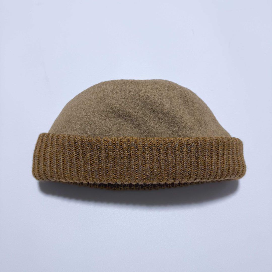 【美品】chisaki チサキ ウールキャップ ニット帽 フェルト カーキ 1