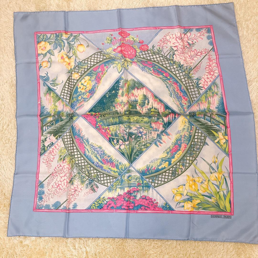 HERMES/エルメス カレ90 モネの庭 スカーフ