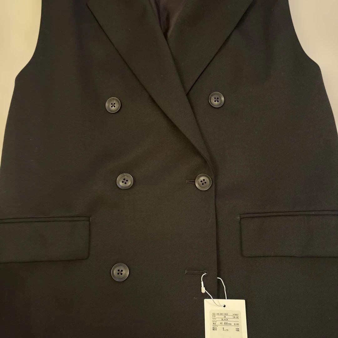 新品タグ付き　UNITED ARROWS ダブルテーラードベスト　黒　36