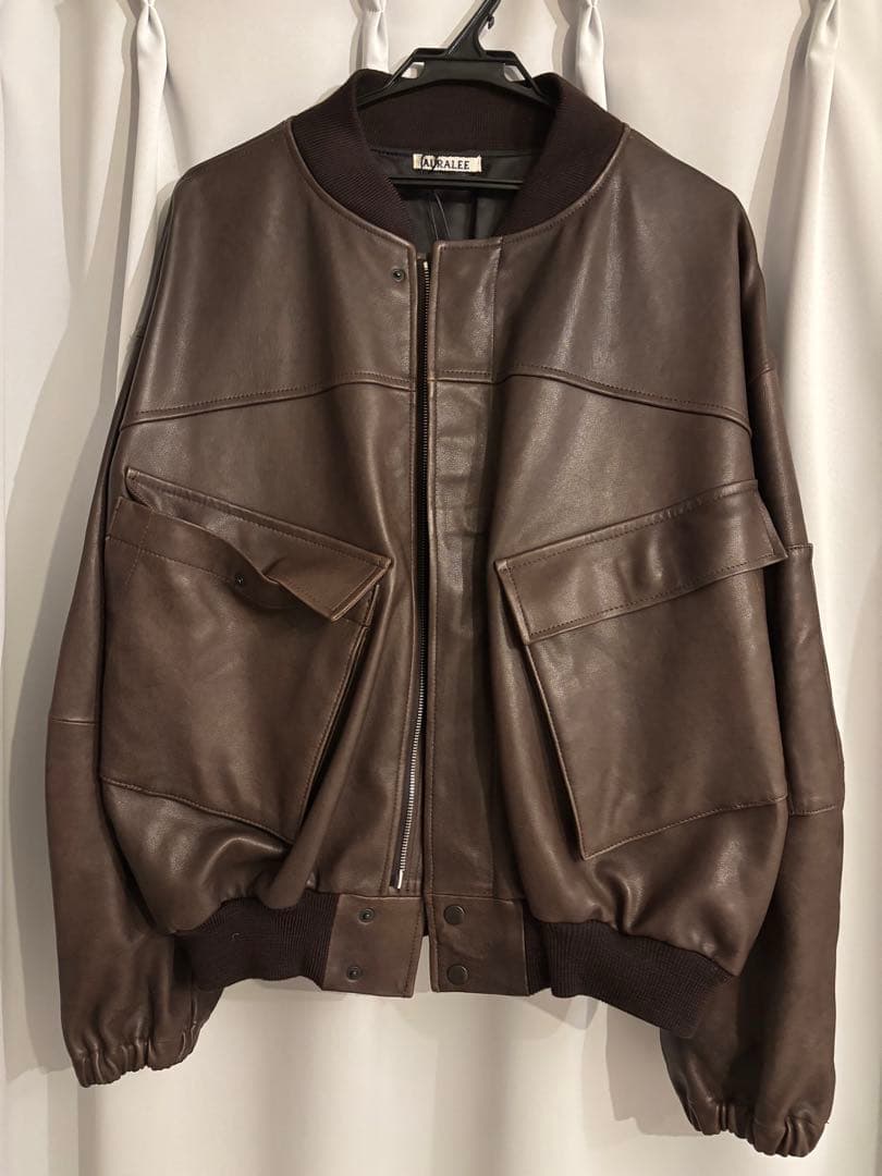 ジャケット・アウター AURALEE LAMB LEATHER FLIGHT BLOUSON 4