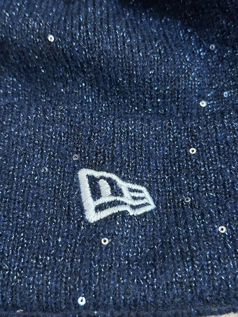 SUPREME ネイビー ニット帽　ラメ　スパンコール　キラキラ