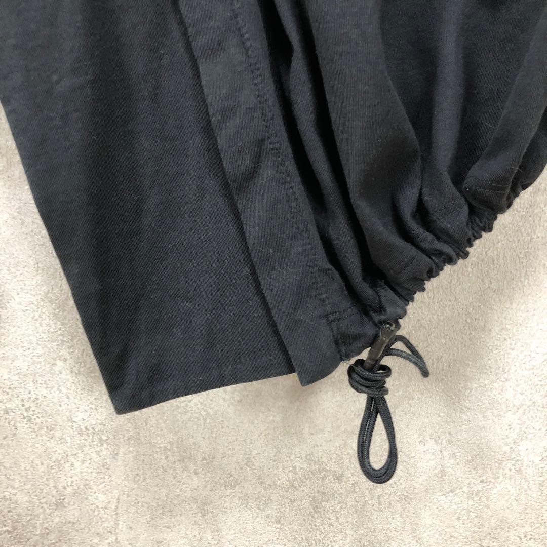 Y-3 ワイスリー ドローコード 半袖ロングワンピース 黒