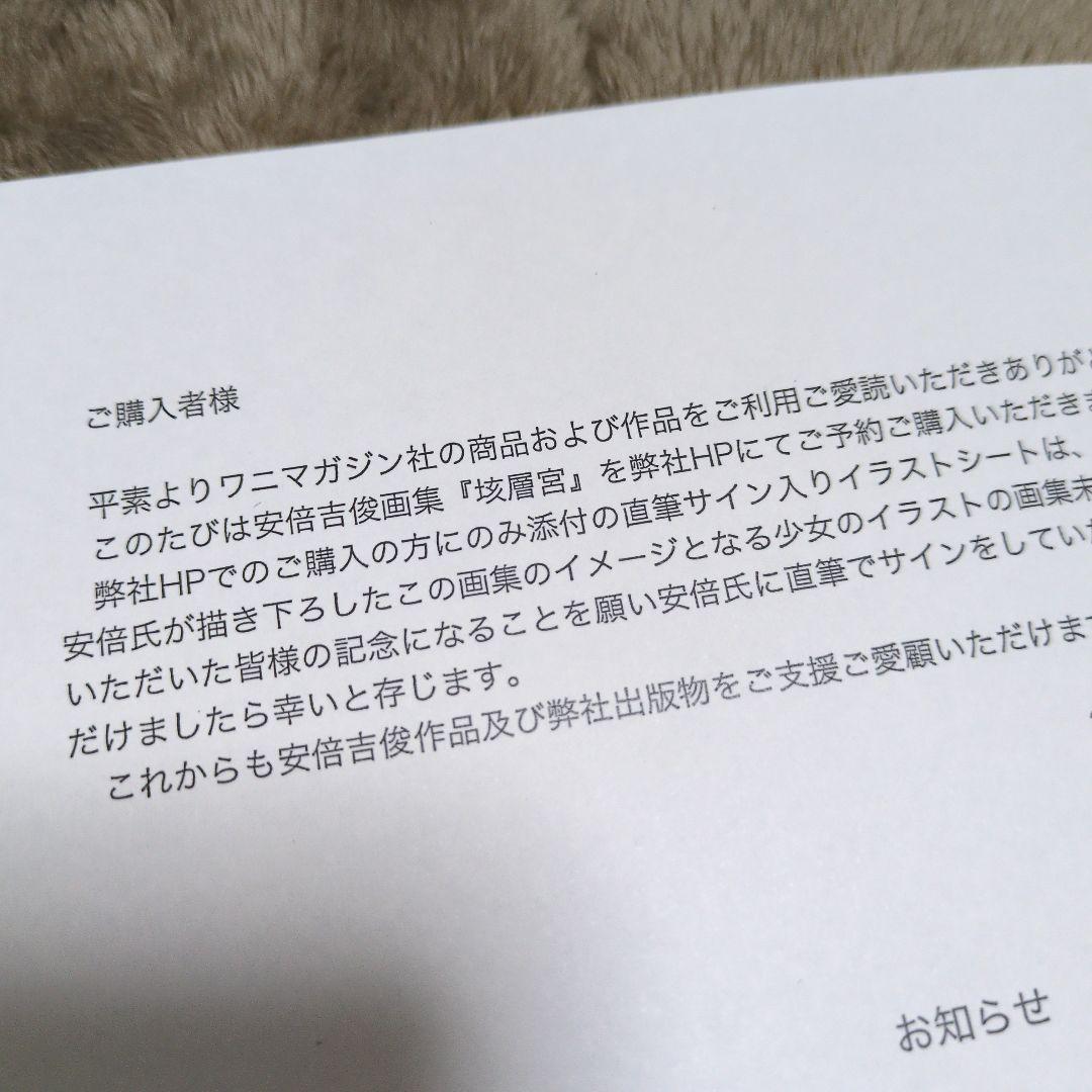 希少 直筆サイン入りイラストシート付き 安倍吉俊画集 垓層宮 初版 箱 帯付き