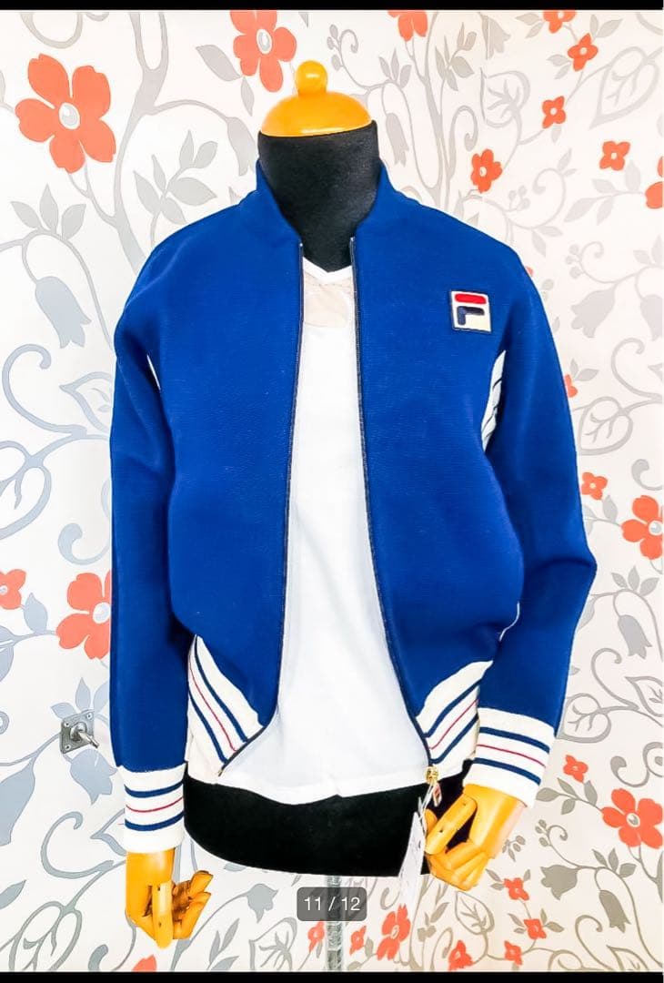 【新品】FILA テニス ジャケット ニット レディース ネイビー フィラ L