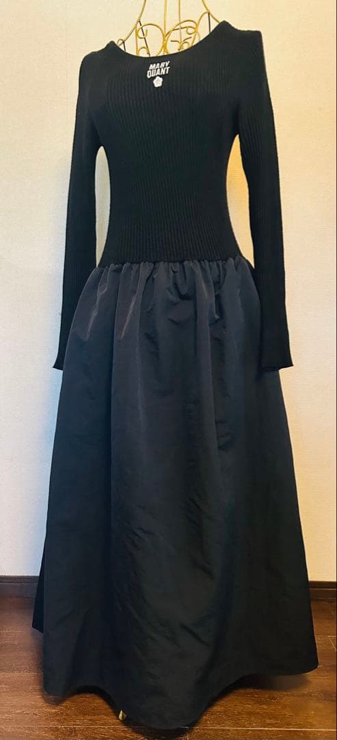 美品　MARY QUANT ブラック ロングワンピース　マキシ丈　フリーサイズ