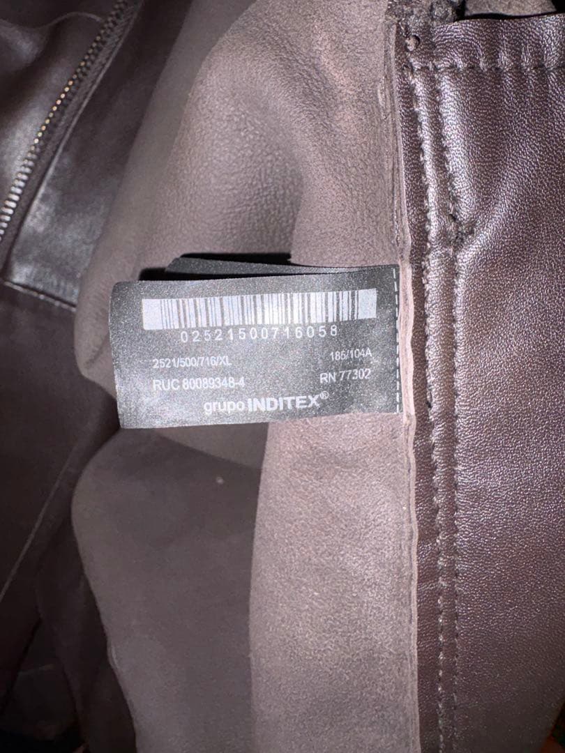ZARA ダークブラウン リアルレザージャケット XL