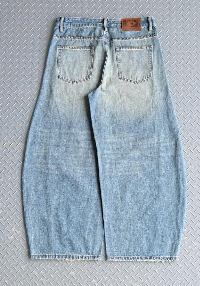 L2090ウォッシュドステッチバルーンデニムL（lightblue）地底人