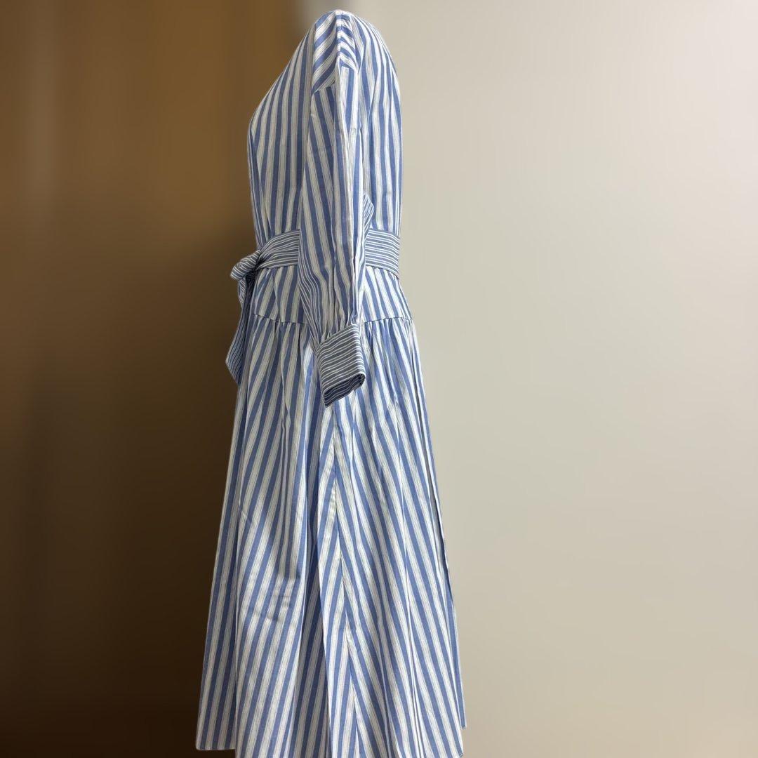 スーパービューティー☆44☆新品　ストライプ柄シャツワンピース