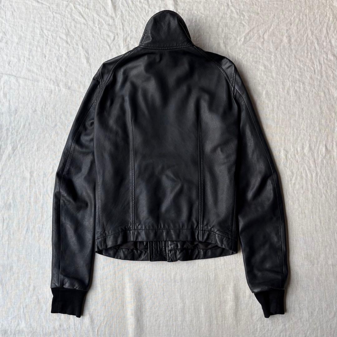 Rick Owens リックオウエンス ハイネック シングルライダース レザー
