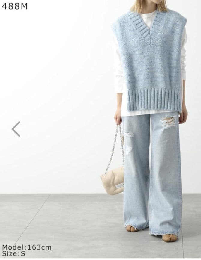 Maison Margielaライトブルー アルパカニットベスト SizeＳ