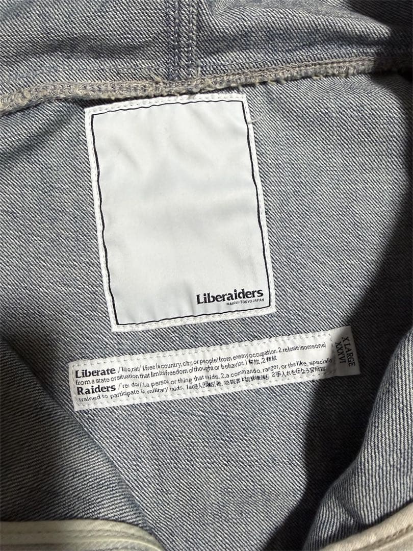 Liberaiders DENIM ZIP HOODIE XLサイズ