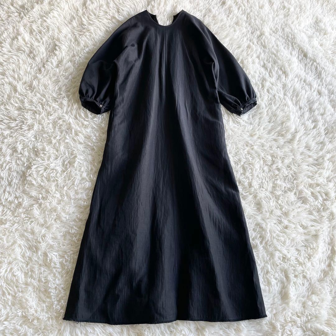 美品✨現行✨プラージュ　ギャザースリーブドレス　38 黒　ゆったり