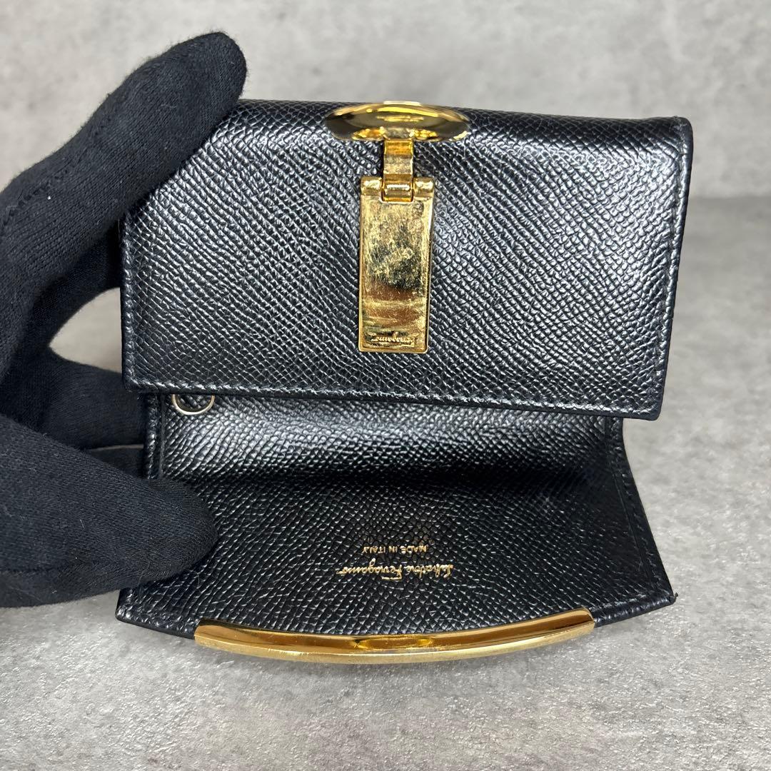 極美品！Ferragamo フェラガモ 6連キーケース ガンチーニ ブラック