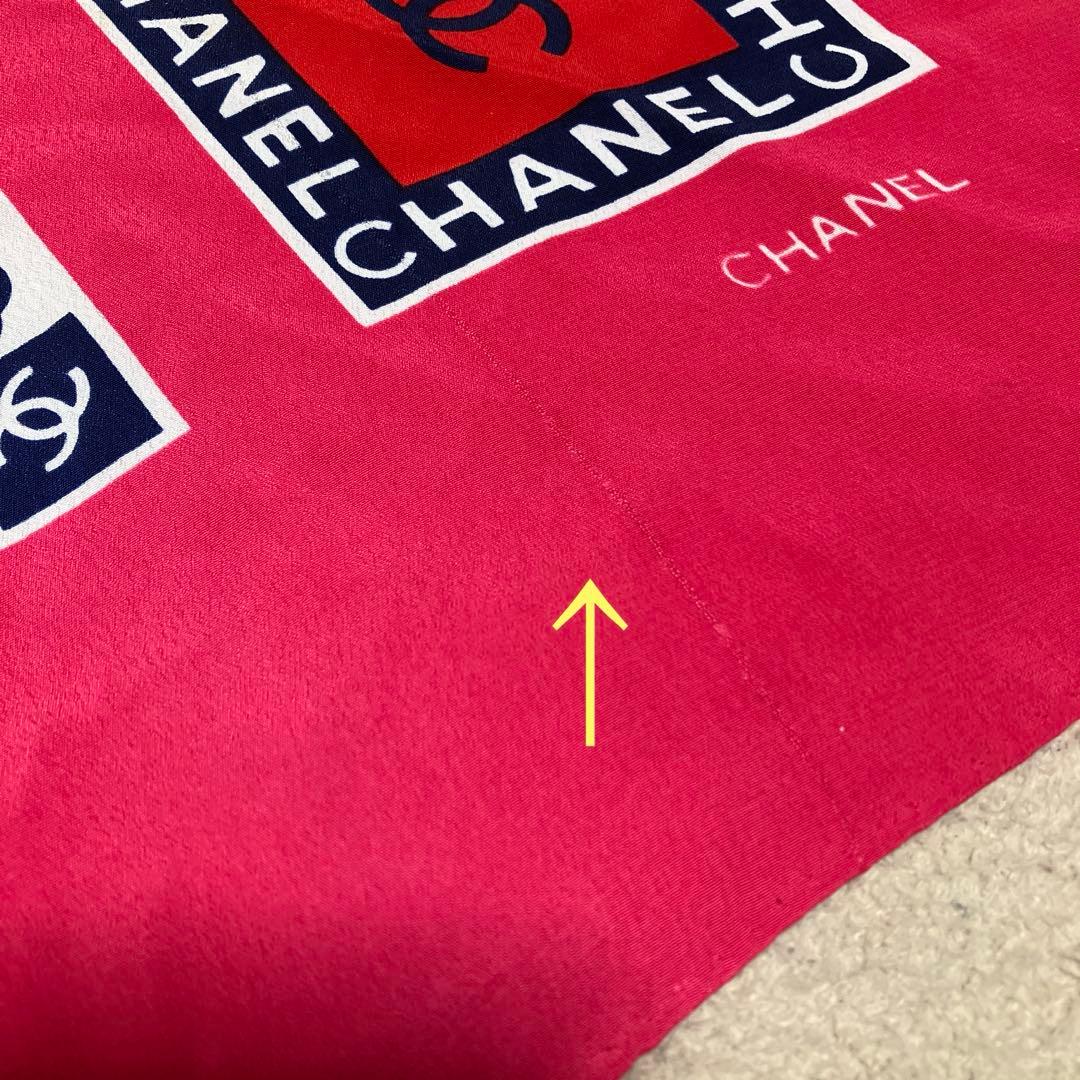 vintage CHANEL シャネル COCOロゴ総柄 スカーフ ノベルティ