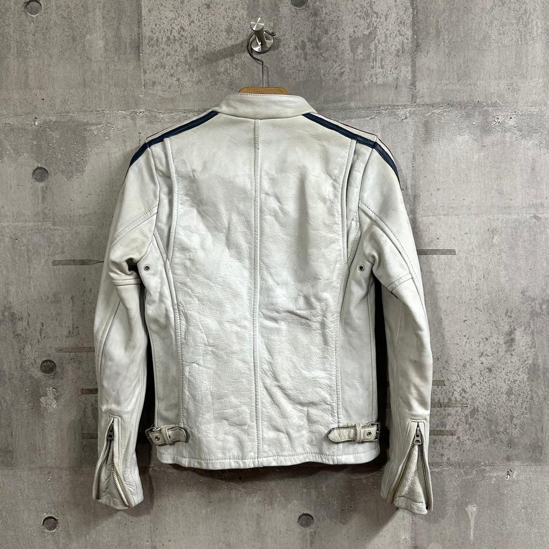 マ*ア様 ★Schott★ショット シングルライダース 白 XS 牛革 レザージ