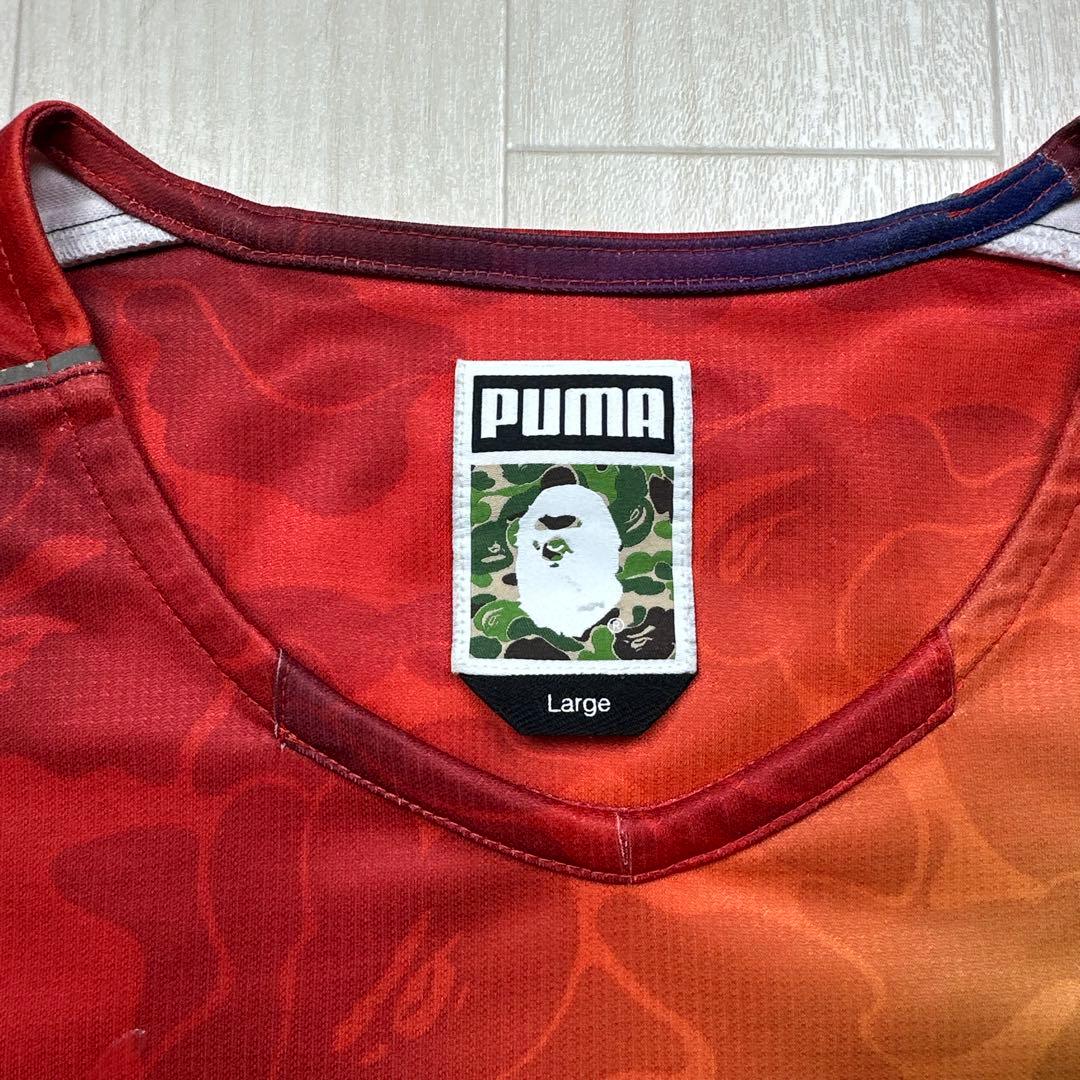 PUMA BAPE.FC サッカーシャツゲームシャツLグラデーションカラー