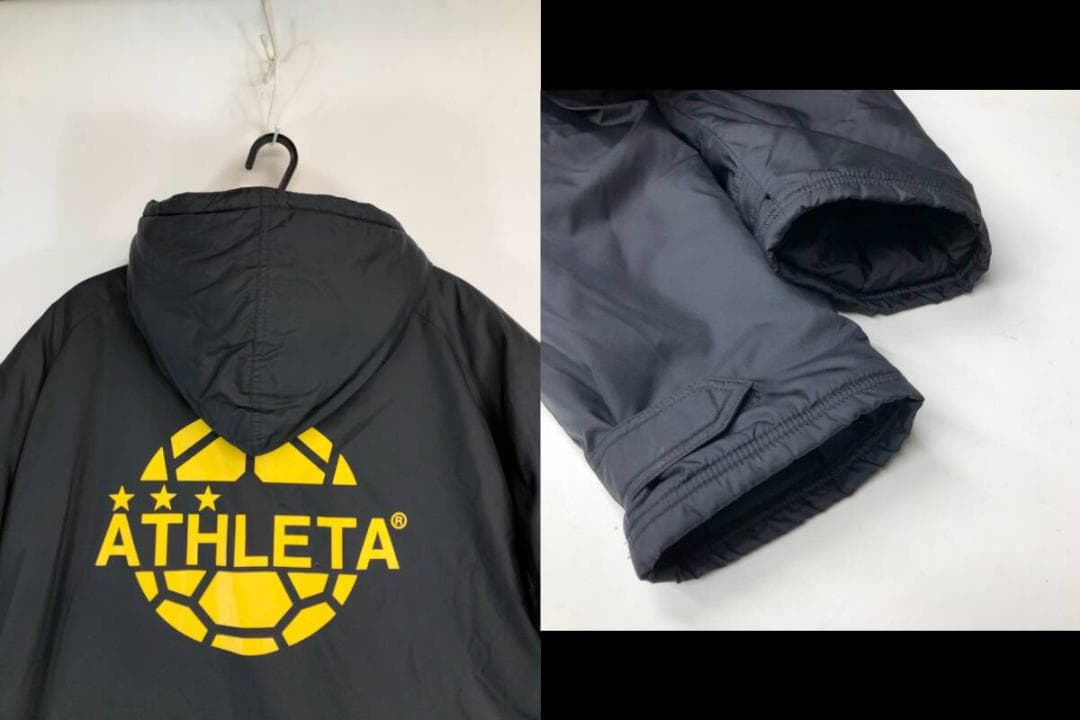 ATHLETA アスレタ 中綿入り ベンチコート ブラック フリーサイズ