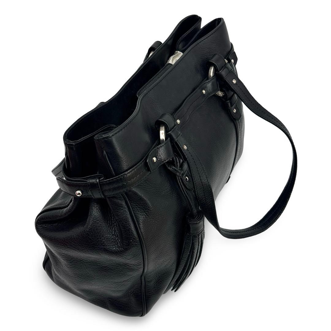 美品】BALLY バリー　トートバッグ　ショルダー　肩掛け　A4 革　レザー　黒