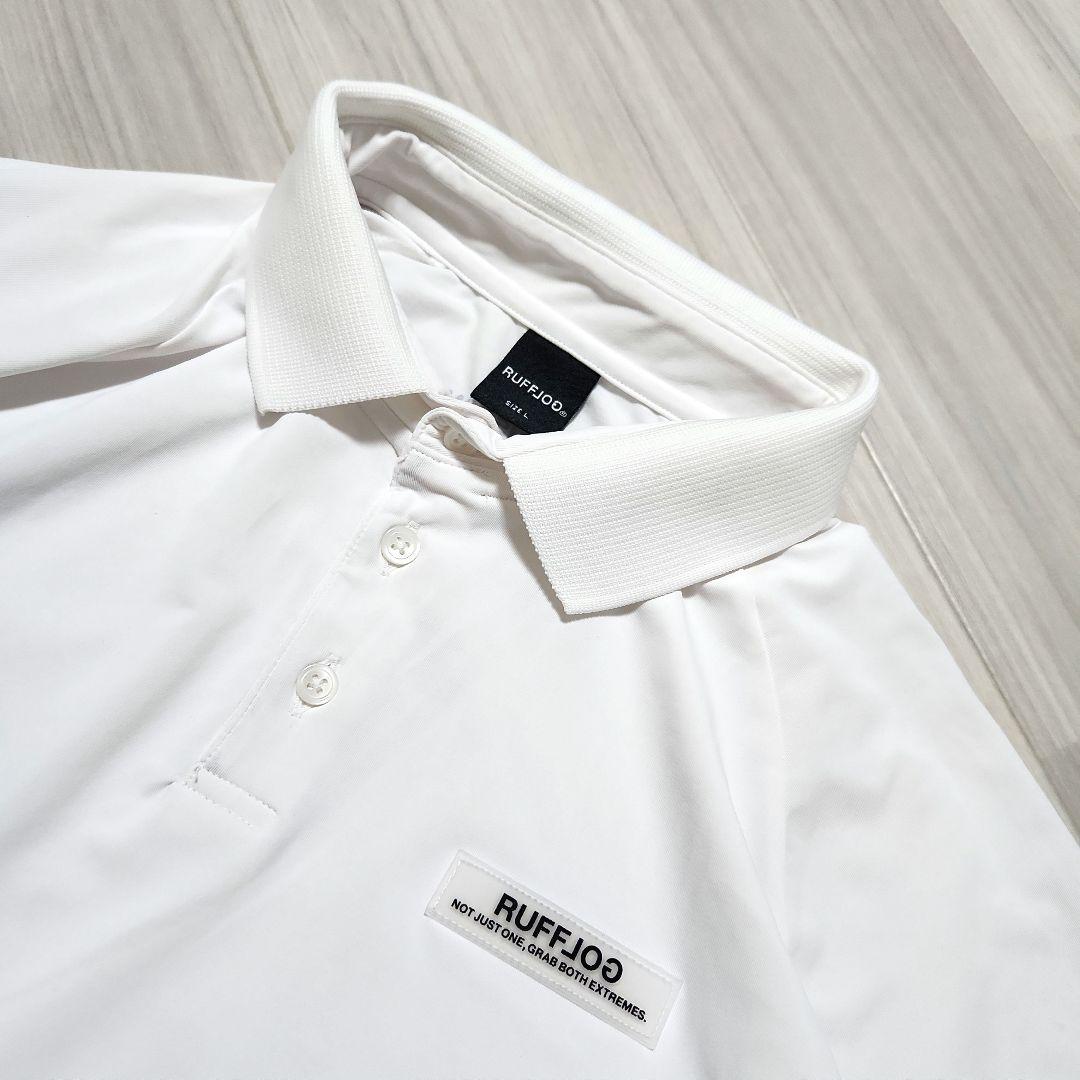 ☆RUFFLOG☆ゴルフTC S/S POLOドローコード L ホワイト×グレー