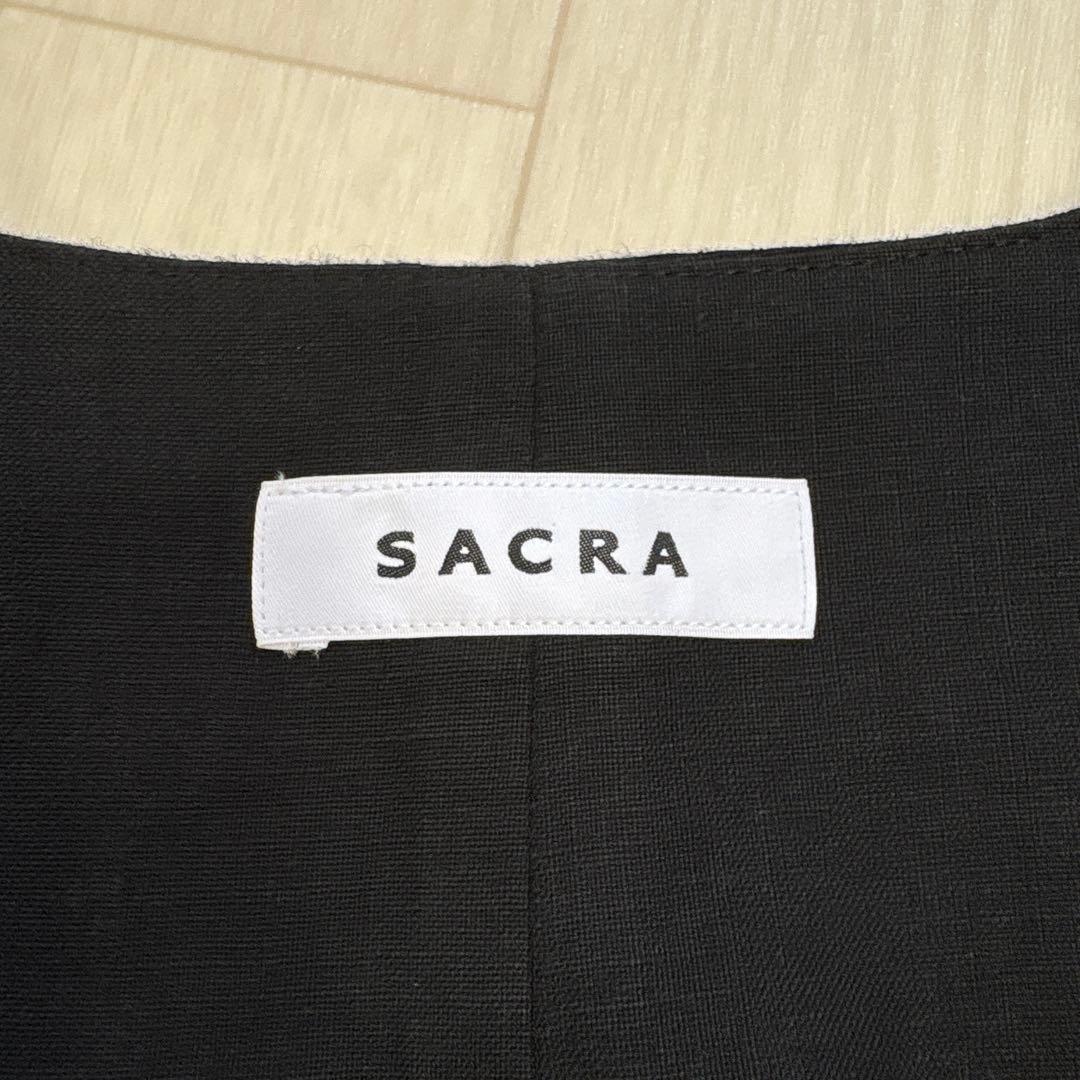 SACRA サクラ スペリオールベルジャムリネンジレ ベスト ブラック 38