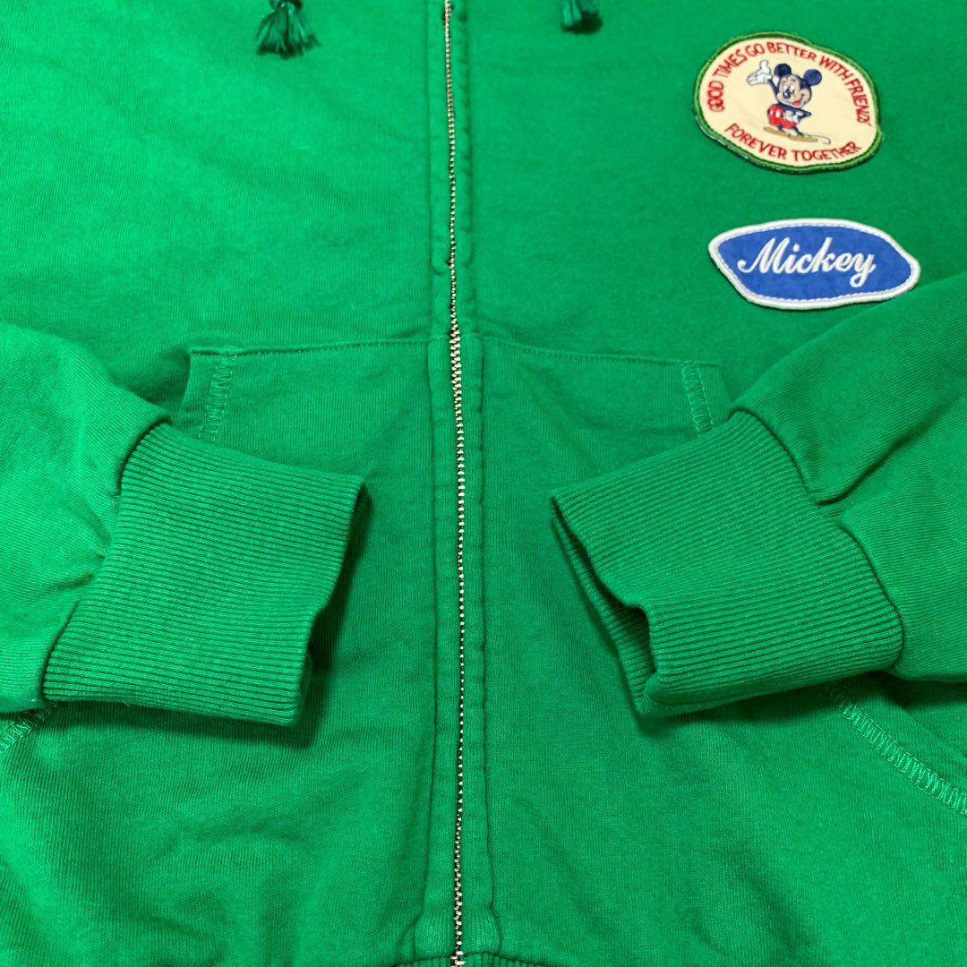 【希少】　ディズニー　マウジー　スウェット　パーカー　レトロワッペン　グリーン